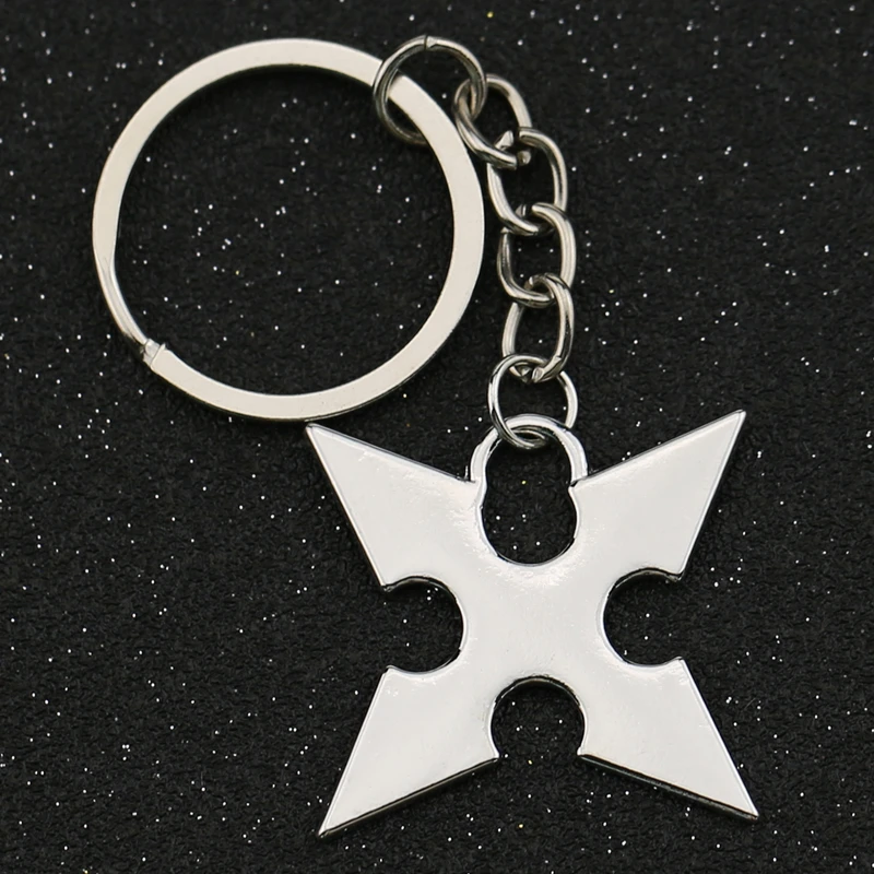 Kingdom сердце брелок Sora Roxas Shuriken Дротика Оружие Серебряный цвет брелок кольцо мода новая игра ювелирные изделия оптом