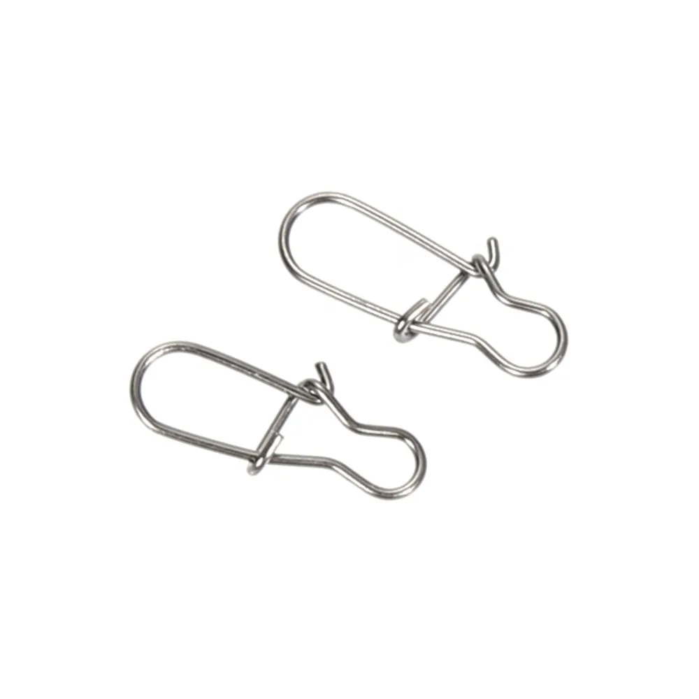100pcs/lot Stainless Steel Pin Shap Hook Lock Solid Rings Safety Snap Swivel Snaps Fishing Hooks Connector | Спорт и развлечения