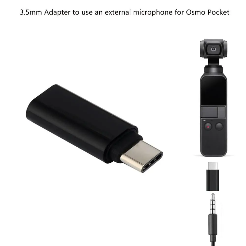 A Тип C USB C до 3,5 мм аудио адаптер для внешнего микрофона для Osmo Pocket 3,5 мм аудио разъем для наушников микрофонный адаптер USB-C звук - Название цвета: A
