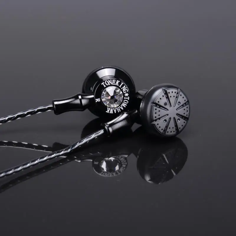 Black with zircon Лидер продаж, наушники-вкладыши TONEKING MusicMaker MrZ Tomahawk, Hi-Fi наушники-вкладыши с высоким звуком, как MX985/MX980 E888/282 - Цвет: Black with zircon