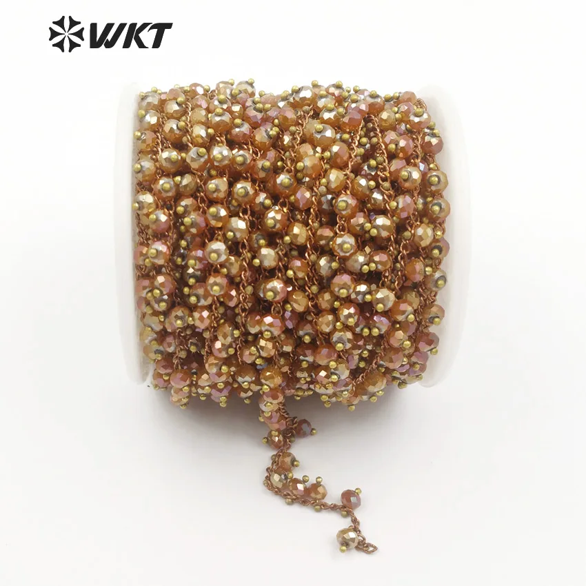 WT-RBC067 WKT винтажная цепочка в виде Розария Женские Ювелирные аксессуары граненые