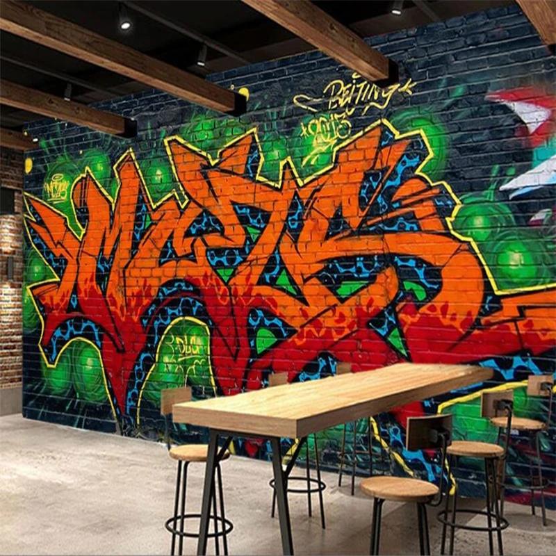 Обои на заказ для гостиной спальни стереоскопического уличного граффити tidal