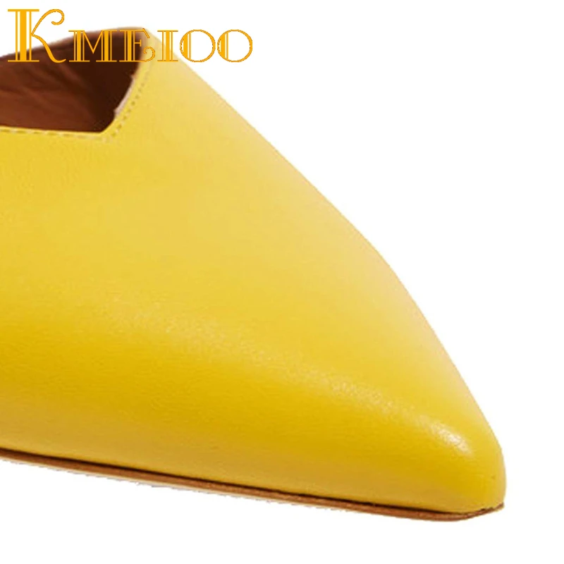 Kmeioo 2019 New Fashion flat US Size 5-15 sandals Women 2018 Pointed Toe Mules Slip On Woman Shoes Dress Party Ladies Slides | Обувь
