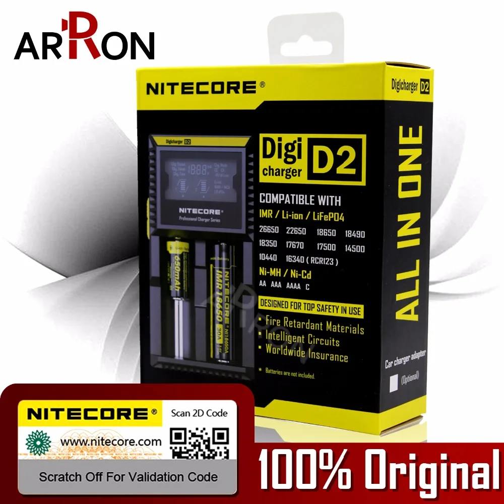 100% оригинал NItecore D4 D2 Новый I4 I2 Digicharger LCD Интеллектуальный литий ионный AA AAA 18650 14500