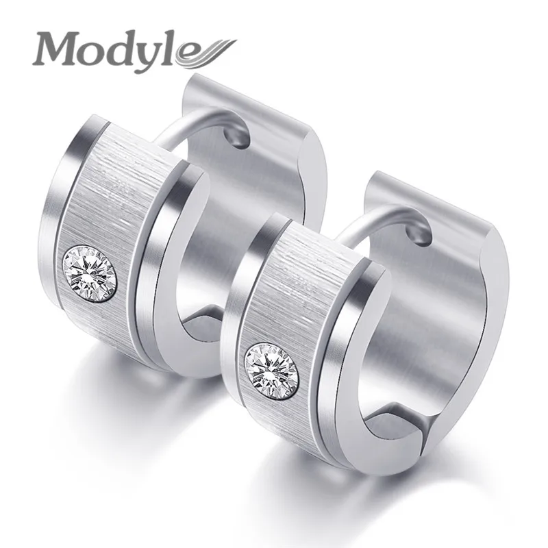 Серьги-гвоздики Modyle из нержавеющей стали 316L с цирконием модные круглые украшения