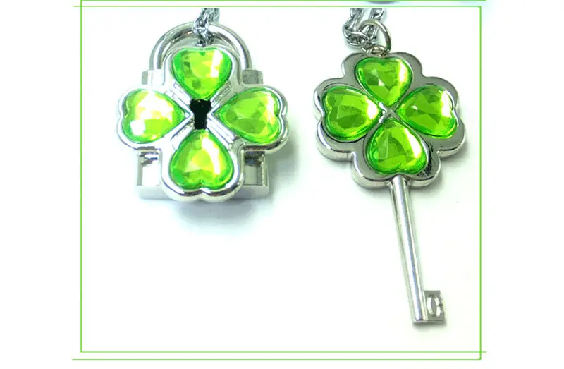 SILVER Light Green 22 цвета Аниме Shugo Чара Хинамори Аму Косплей ключ и замок ожерелье кулон набор дети девочки Коллекция подарков на день рождения ожерелье s - Окраска металла: SILVER Light Green