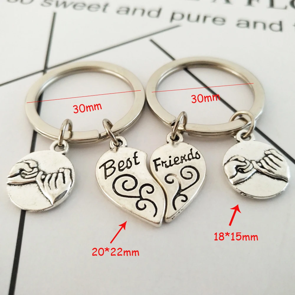 Лучший подарок для лучших друзей брелок с надписью Pinky ключей разрывом сердца