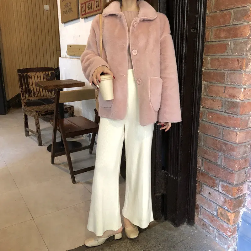 pink Новинка, зимняя Модная Повседневная Свободная Женская куртка, пальто, верхняя одежда, женский кардиган, свежее пальто - Цвет: pink