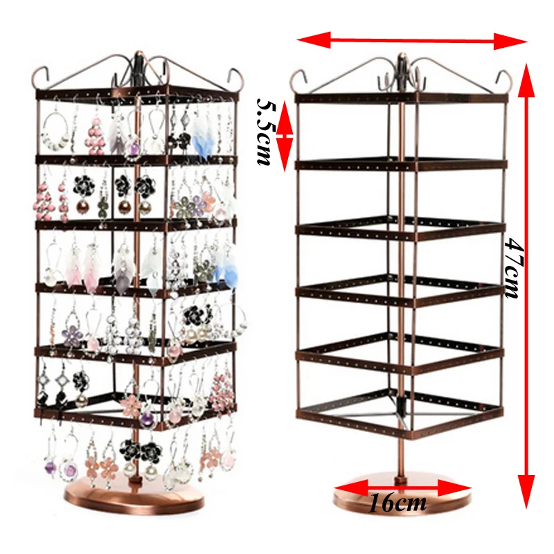 Стойка органайзер для ювелирных изделий 6 уровней 288 отверстий|display shelf|rotating shelfmetal