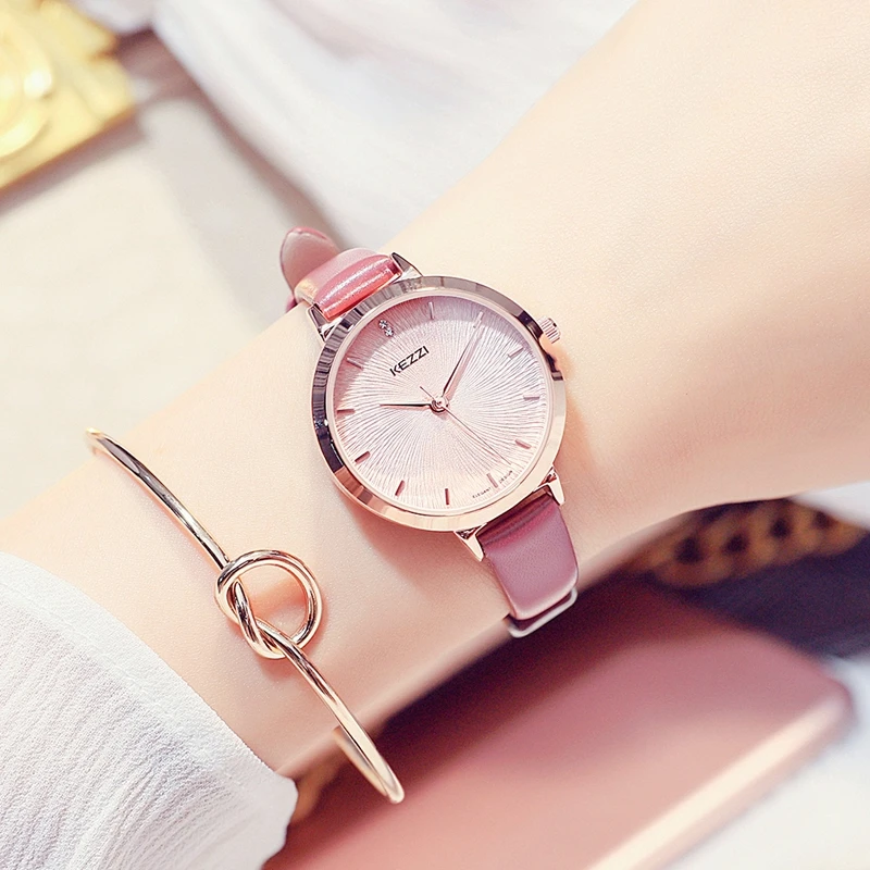 Leather Belt Ladies Watches for Female Simple woman Watches  Waterproof Quartz Watches with bracelet