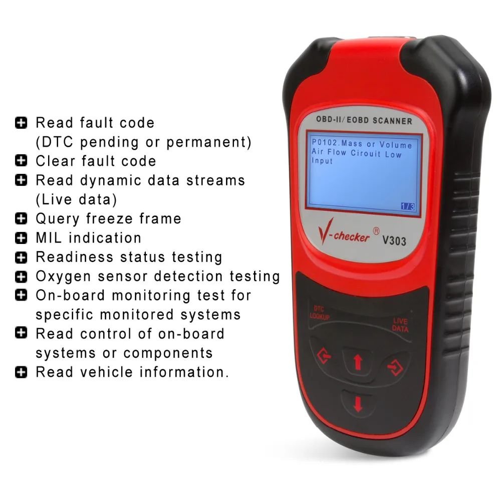 V-checker V303 EOBD OBD2 Scanner Car Engine Fault Code Reader CAN Diagnostic Scan Tool | Инструменты