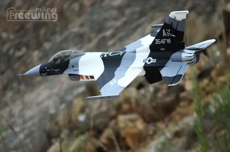 RC самолет EDF jet New Freewing Flightline F16 черный камуфляжный размер 70 мм модель 6S PNP|edf jet|rc plane
