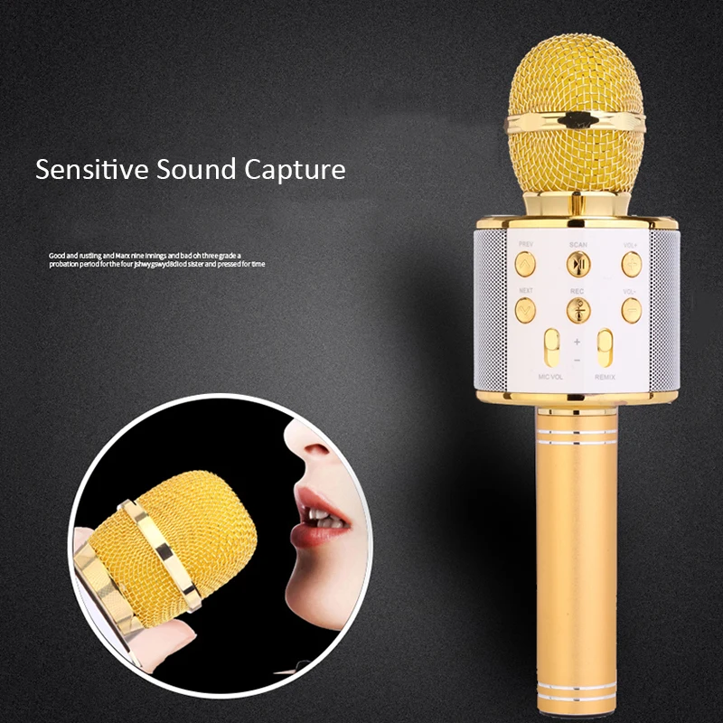 Новый оригинальный WS858 беспроводной микрофон для караоке портативный Bluetooth мини