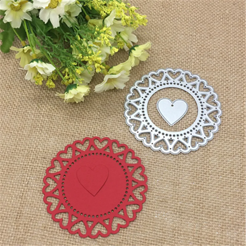 Round love hearts Metal Cutting Dies Stencil Scrapbooking Photo Album Card Paper Embossing Craft DIY | Дом и сад