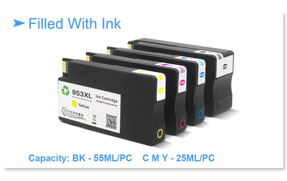 Ocbestjet для hp 953XL 953 XL переработанный чернильный картридж для hp Officejet Pro 7740 8210 8710 8715 8720 8725 8730 8740 E213