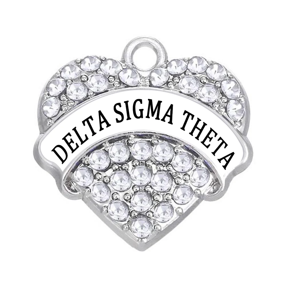 Сувениры подарок для Sorority Crystal Message Hearts Shape греческие буквы Delta ST шарм и подвески