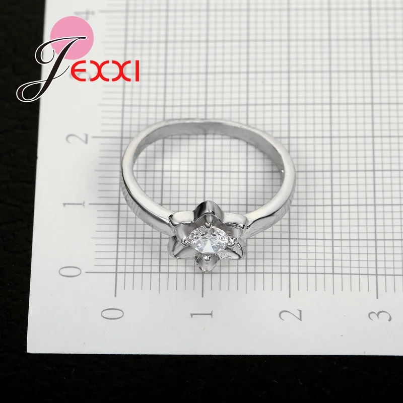 Женское кольцо из серебра 925 пробы с геометрическим узором и цветами|925 sterling silver