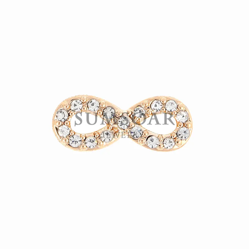 Somsoar Jewelry infinity с полностью хрустальным шармом подходит для кожаного браслета 10