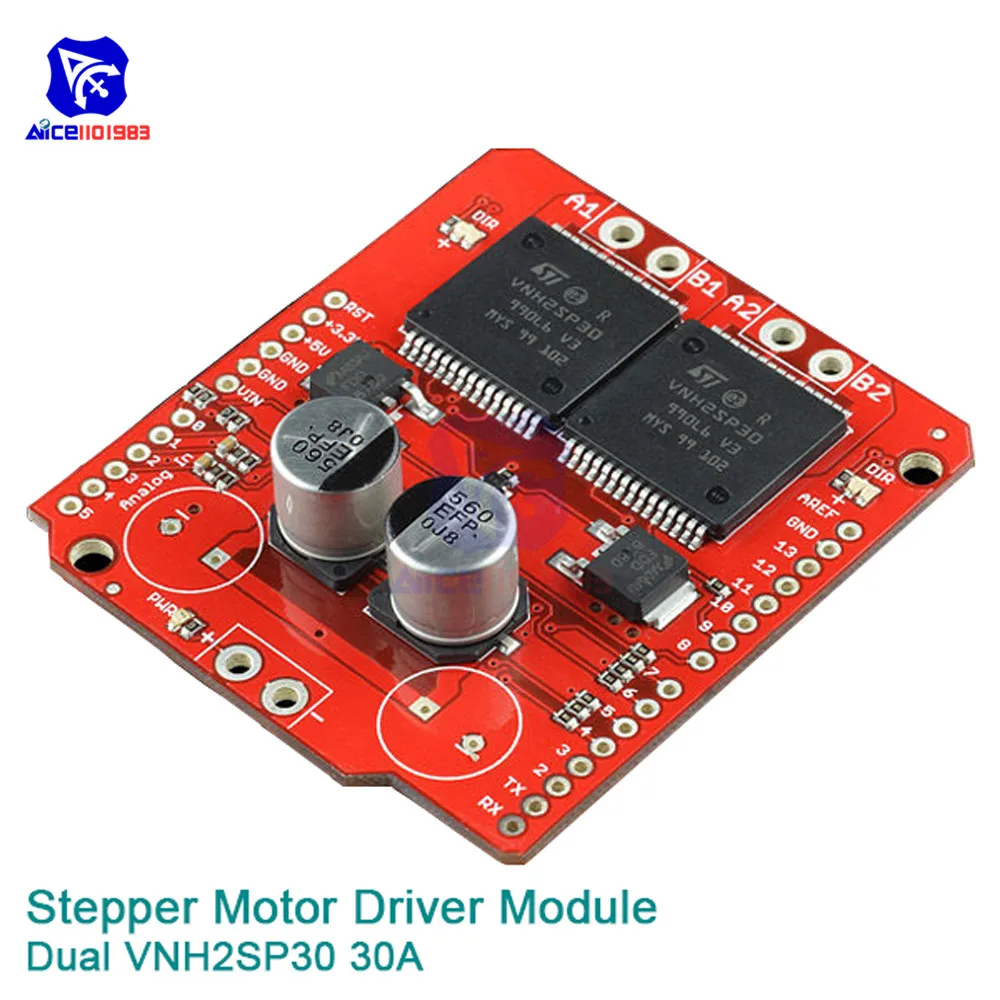 Модуль драйвера шагового двигателя с двойным VNH2SP30 Monster Moto Shield высокий ток 30 А для
