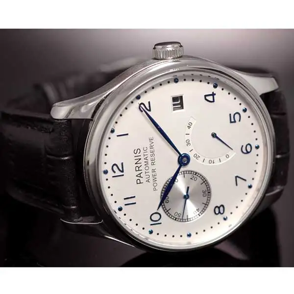 Мужские часы Parnis с белым циферблатом и регулировкой даты 43 мм|watch men|watch men watchwatch watch