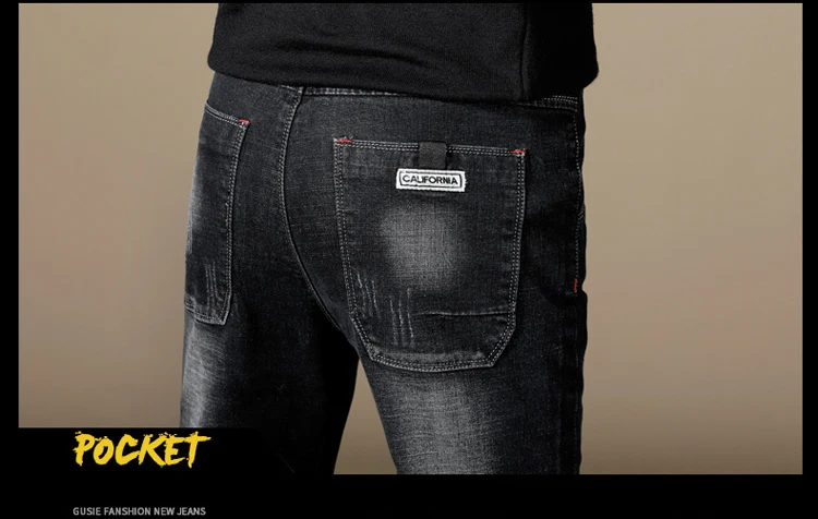 Spring New Men Jeans Black Classic Fashion Designer Denim Skinny Jeans Men's Casual High Quality Stretch Slim Fit Trousers