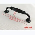 Цинковый сплав Черный кабинет ручки в американском стиле кухонный шкаф дверь тянет ящика модные мебельные ручки B-955-96