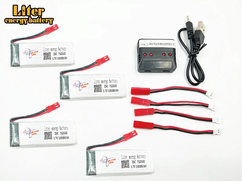 3 7 V 1000mah 752560 30c для 8807 8807w A6 A6W Rc Quadcopter запасные части 5in1 баланс зарядное устройство
