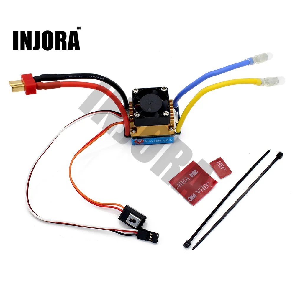 INJORA RC лодка 480A водонепроницаемый матовый ESC Регулятор скорости с 5 В/3A BEC для лодки
