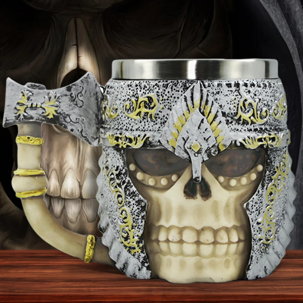 1 шт. 3d кружка с топором и рукояткой Викинга воина черепа battleakx Tankard украшение для