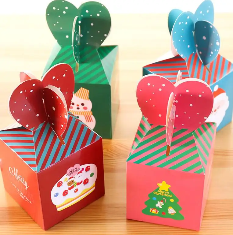 30 шт DIY милые портативные бумажные коробки Рождественский подарок упаковочная