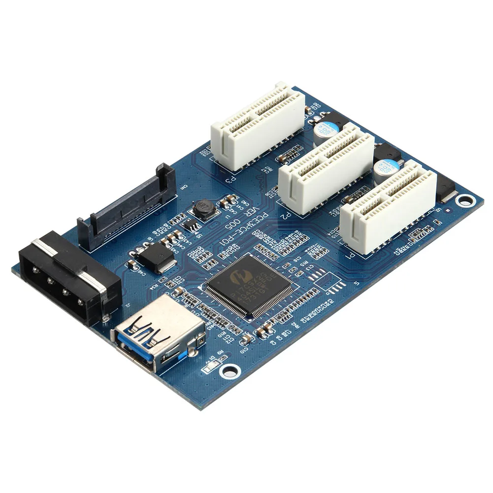 PCI e Express 1X to 3 Port переключатель мультипликатор концентратор переходная карта + USB