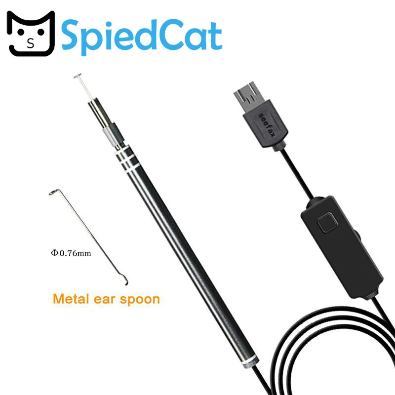 SPIED CAT 2в1 мини ручка для камеры визуальный инструмент очистки ушей отоскоп ушной