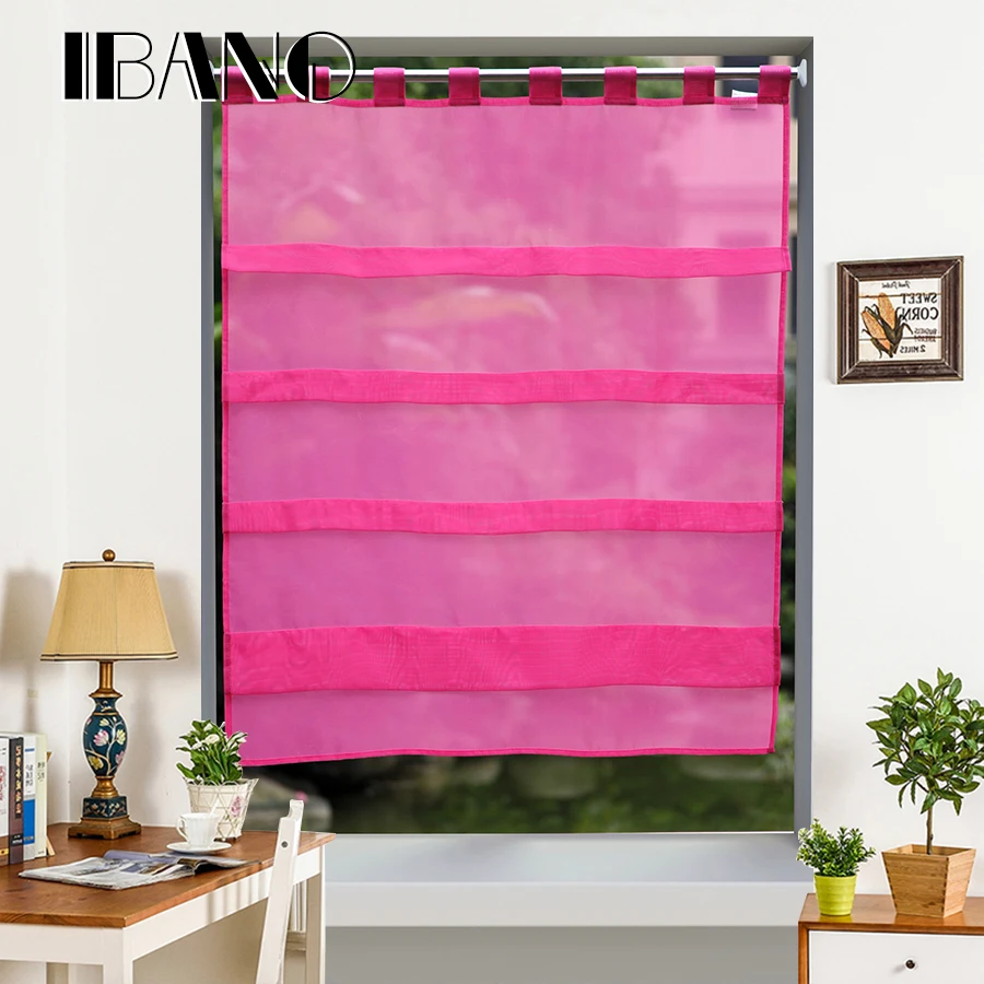 Римские занавески s образные однотонные в Корейском стиле Шторы для кухни тонкие