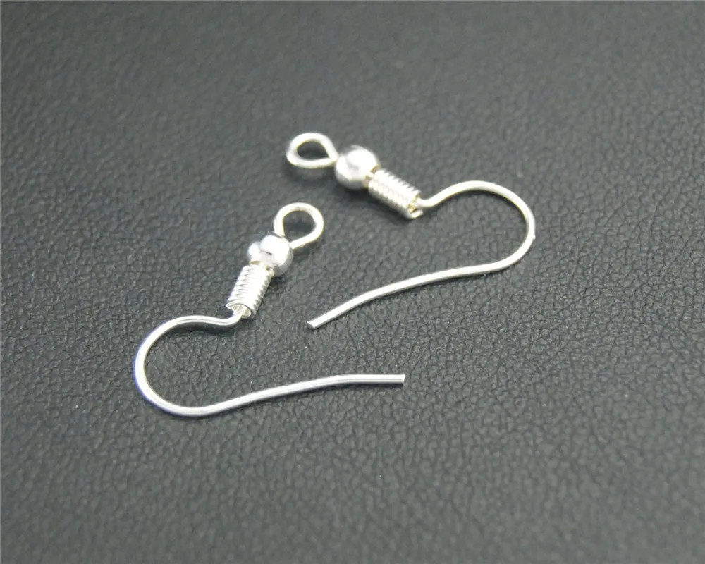 50 шт. Разноцветные серьги-крючки французские наушники с шариком и катушкой.