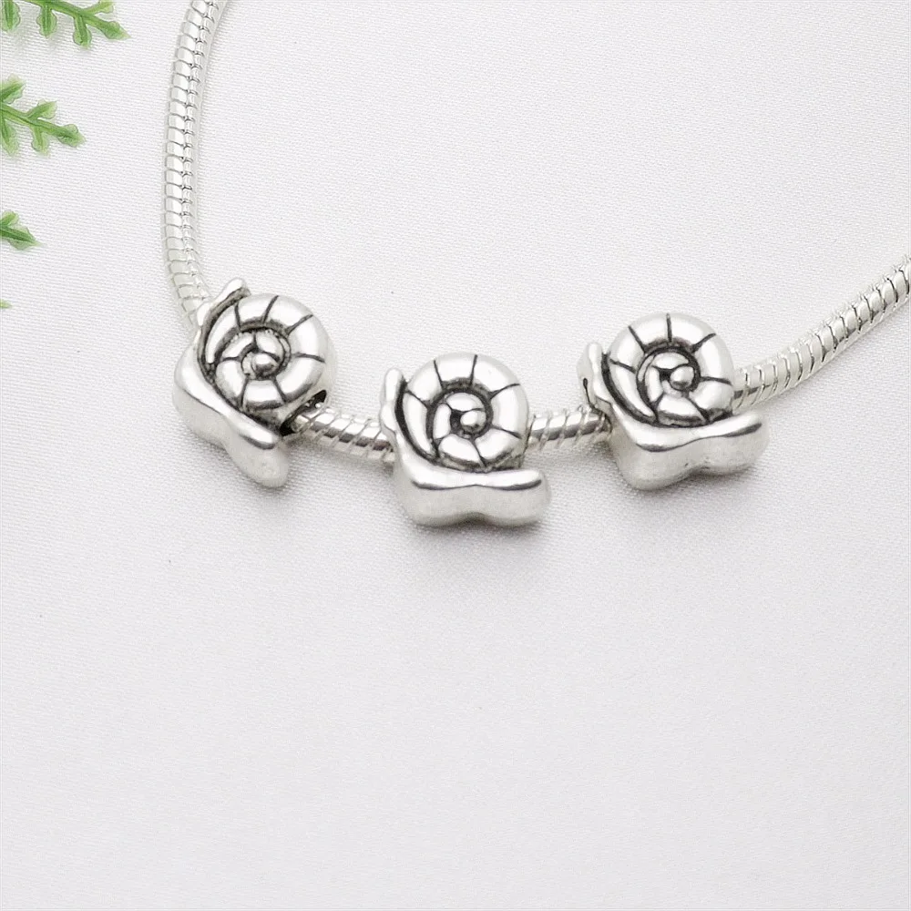 Винтажные серебряные бусины змеи подходят для Pandora Charms DIY европейские браслеты