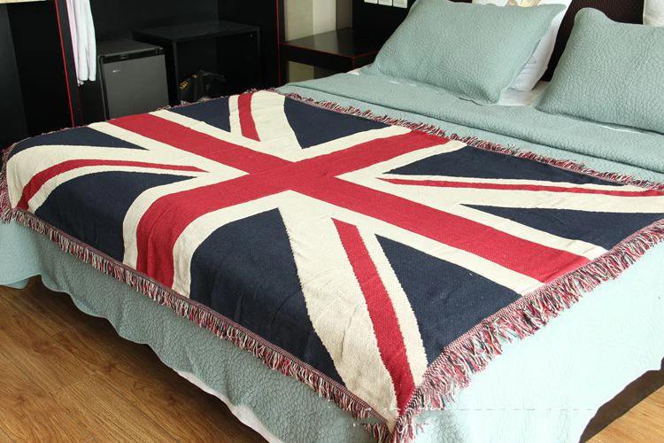 Хлопковое покрывало с американским флагом домашний декор для дивана пианино