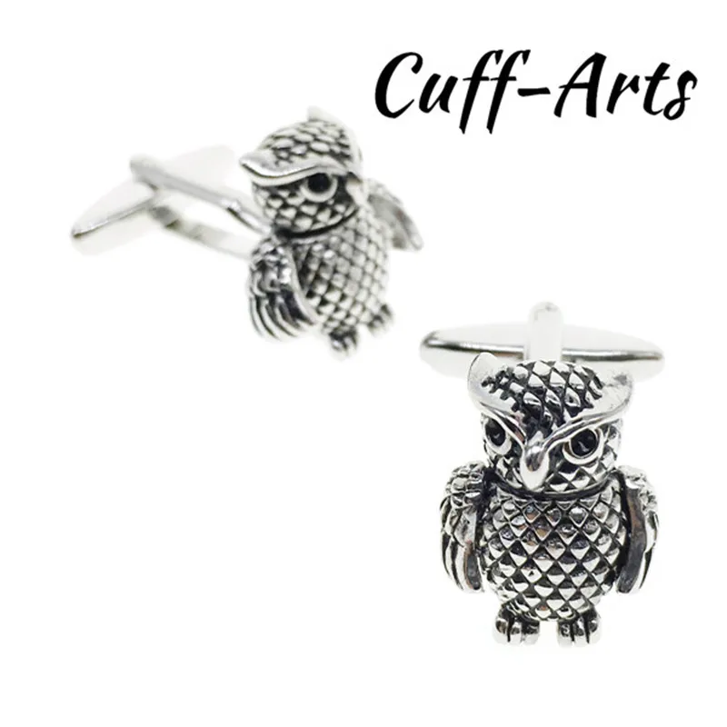 Cuff-Arts 2018 Mens Cufflinks Delicate Cute Owl Shaped Cuff Links Men Jewelry Gift Party Gemelos Personality C10023 | Украшения и