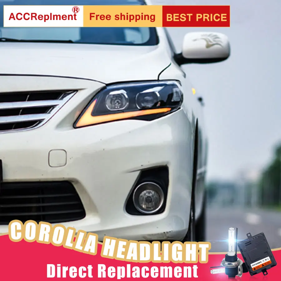 2 шт. светодиодный ные фары для Toyota corolla 2011-2013 Светодиодный Автомобильные