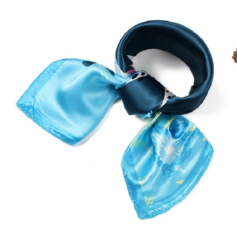 Бандана женский маленький квадратный шелковый шарф с принтом маленькие размеры