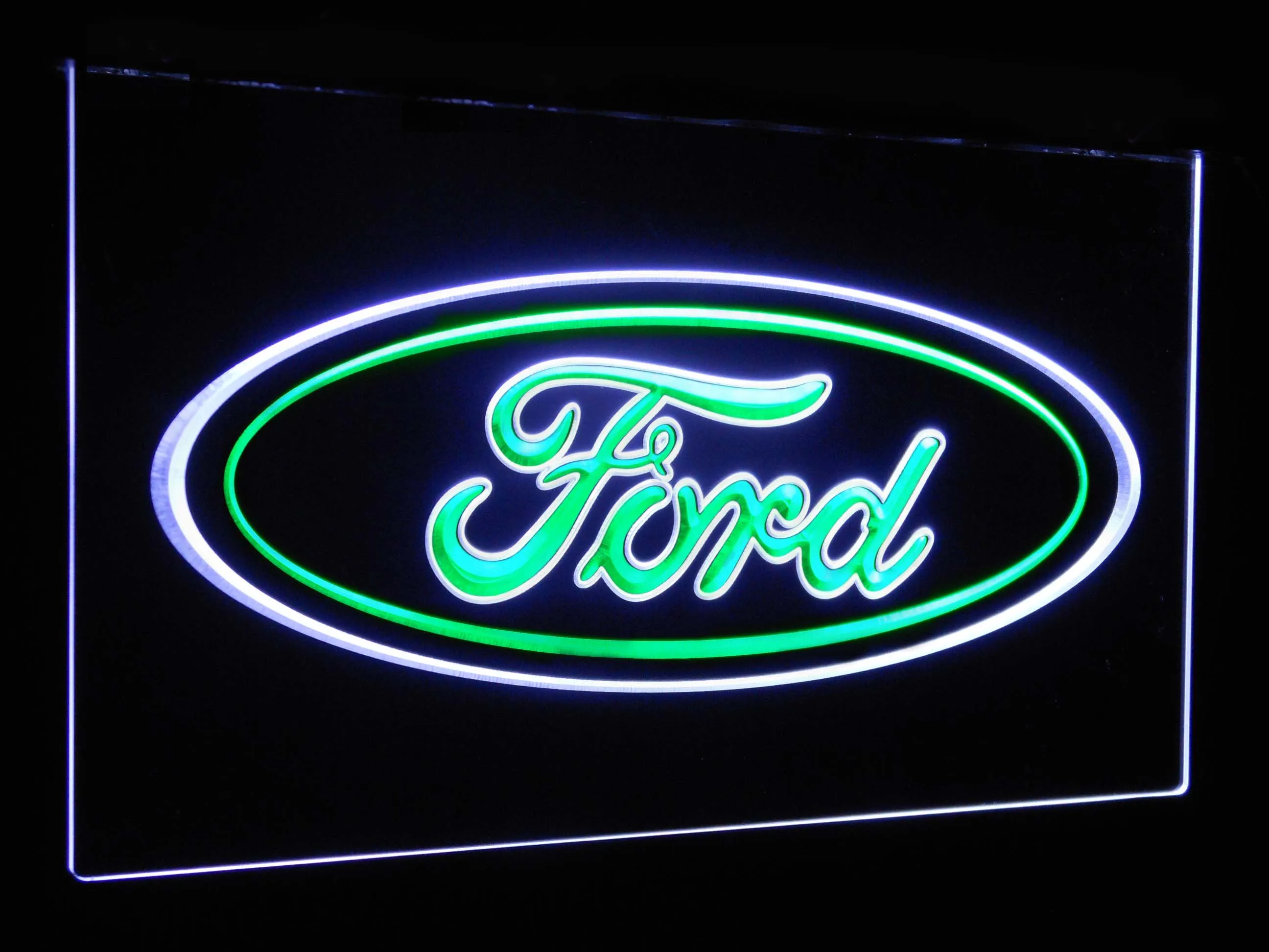 White and Green Ford car Transport Bar украшения подарок Двухцветные светодиодные неоновые световые знаки st6-d0007 - Цвет: White and Green