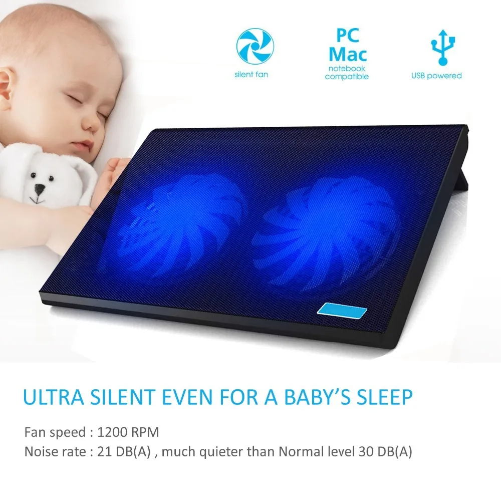 T102 10 &quot 15 6&quot охлаждающая подставка для ноутбука w/2 тихий USB поклонников