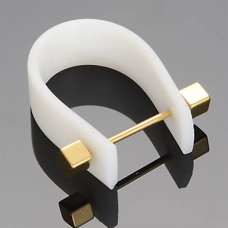 Ivory with Gold Кольца, сменные, добавить бусину, два покрытых четырех цветов, резинка, сделай сам, кольцо для женщин и девушек, вечерние, бусина в виде глаз индейки - Цвет основного камня: Ivory with Gold