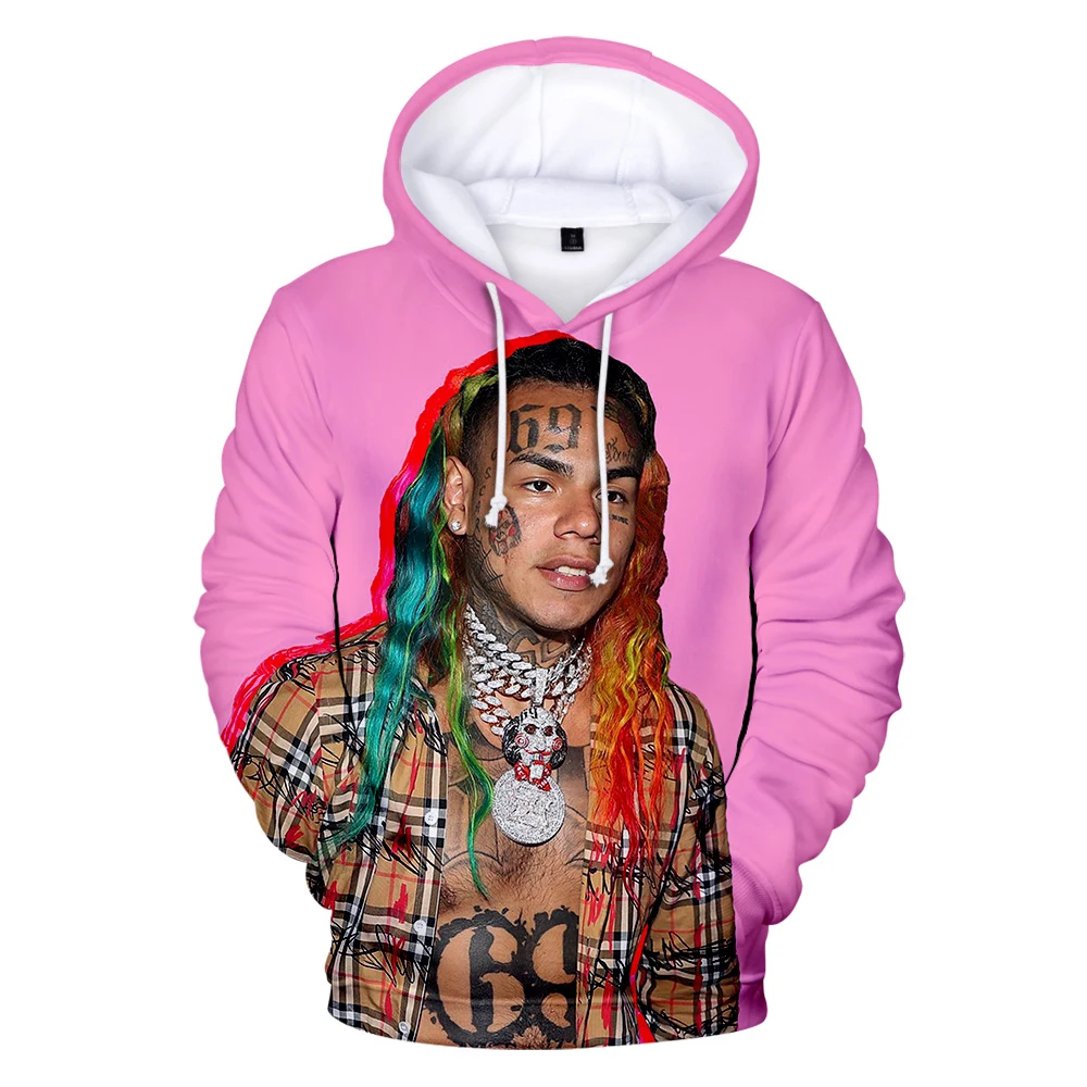 Новинка 2021 классные осенние 3D толстовки 6ix9ine для мужчин и женщин милый стиль