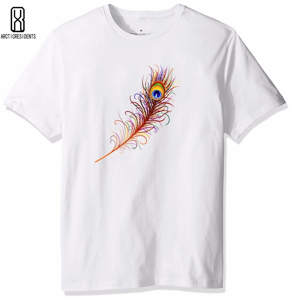 Популярные перья футболки просто личность Модная Для мужчин s футболка с круглым