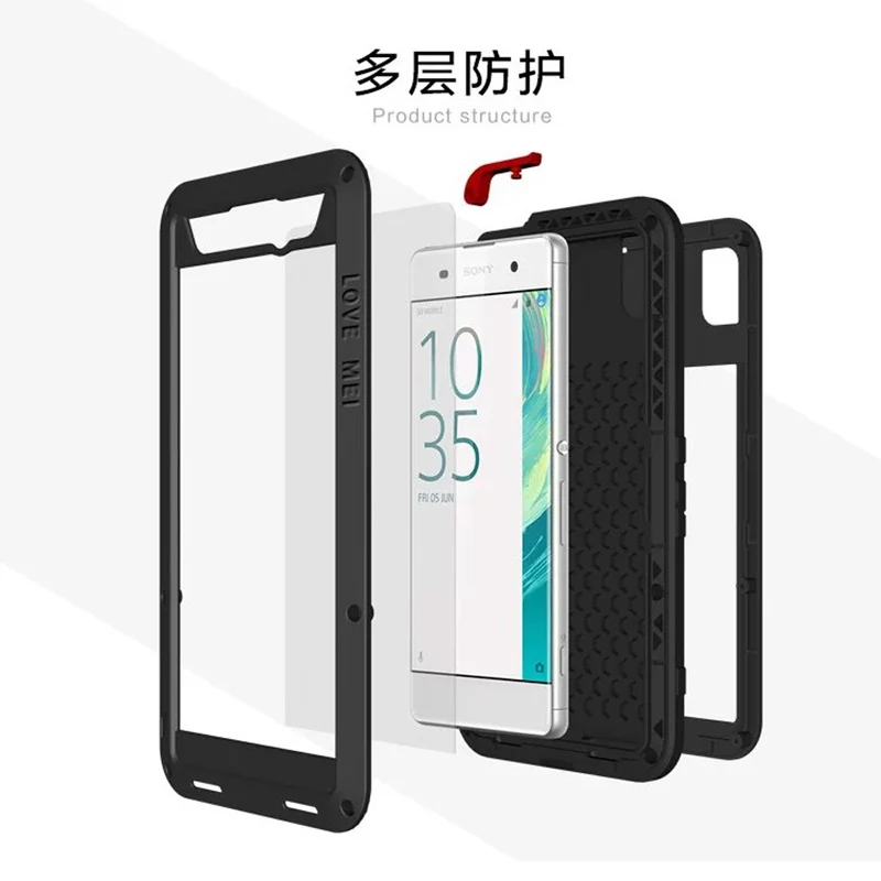 LOVE MEI для sony Xperia XA Ultra Cover F3212 F3216 F3211 сверхпрочный силиконовый чехол ТПУ и жесткая