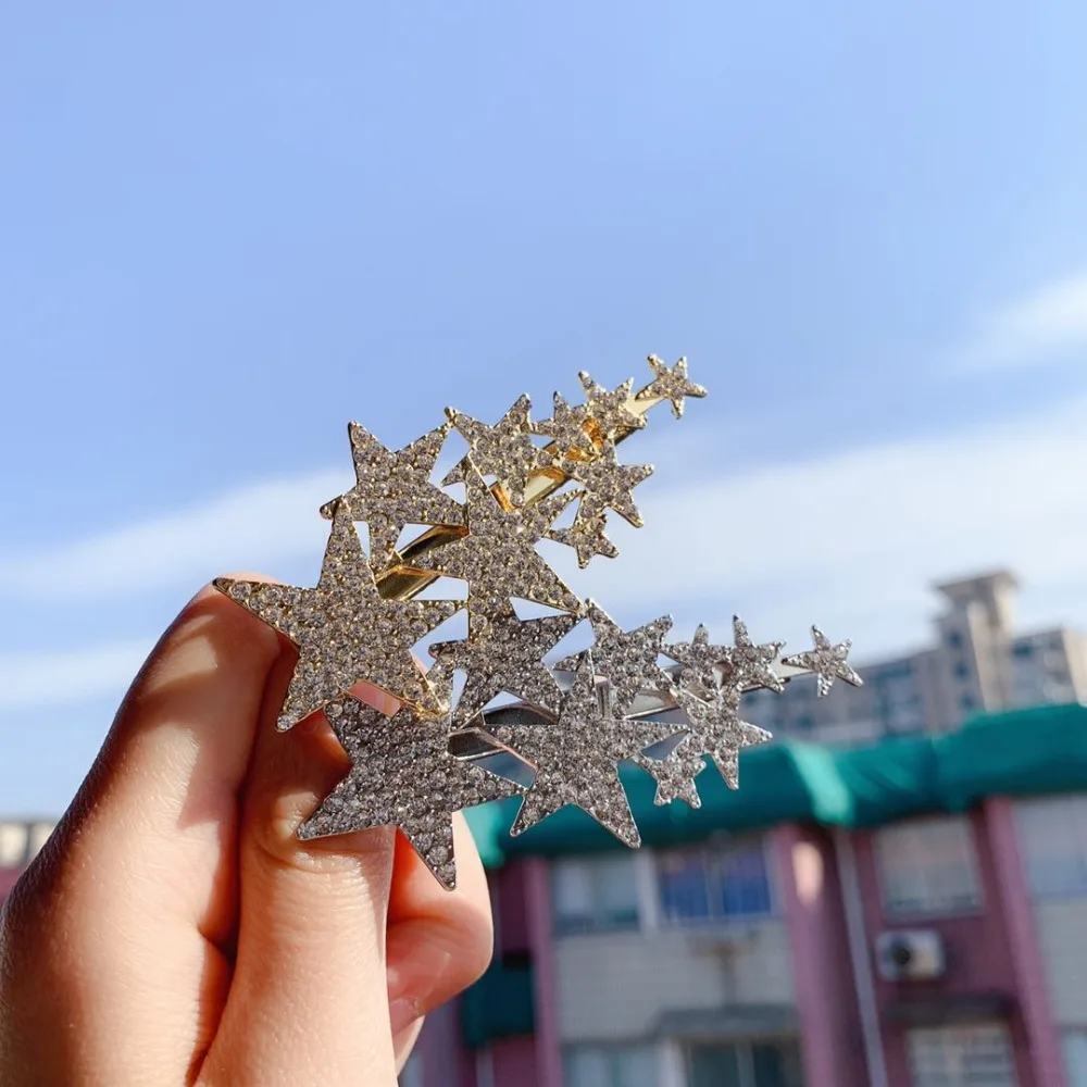 1 шт. корейские женские блестящие стразы большие маленькие заколки для волос со