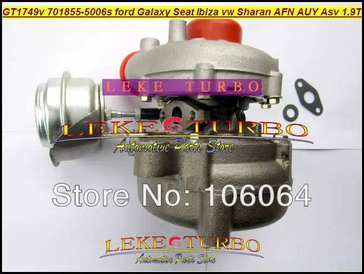 Турбокомпрессор GT1749V 701855 5006S 028145702S для Ford Galaxy Seat Alhambra Ibiza VW Sharan AFN/AUY/ASV/AVG 1.9L TDI|turbo