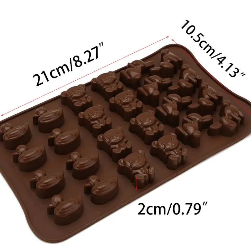 24-полости 3D мини-утка "Медведь", "Кролик", "Силиконовое животное торт Fondant(сахарная)" сделай сам "форма конфеты шоколадный пудинг пресс-форма для льда симпатичный кролик торт лоток