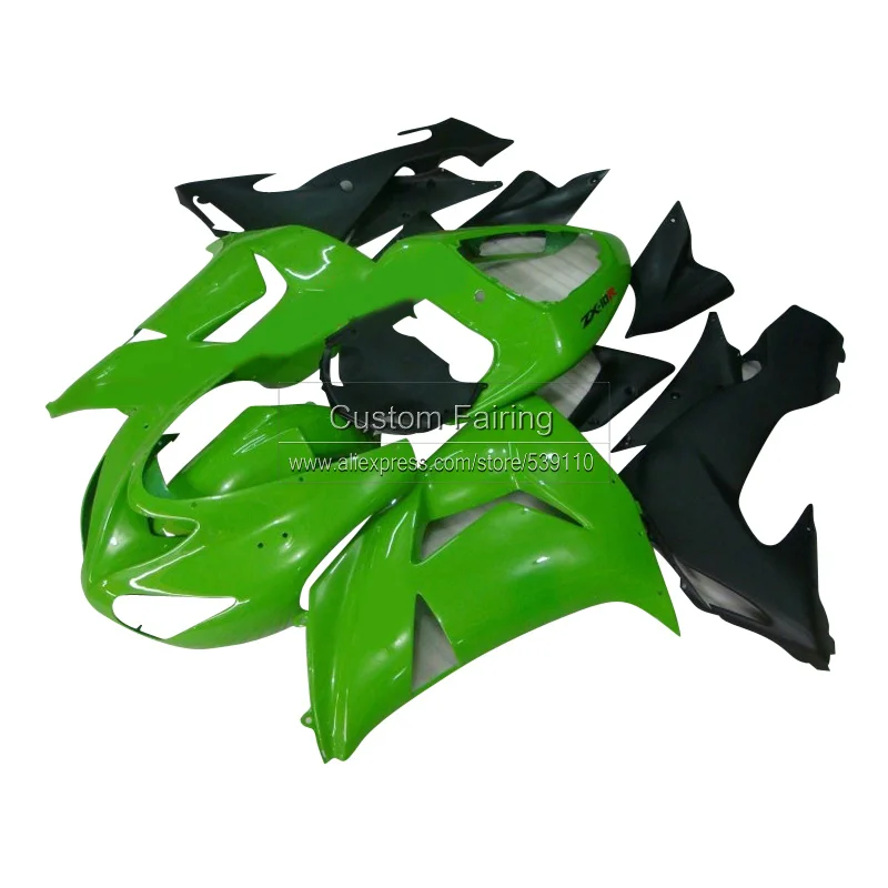 Комплект обтекателей на вторичном рынке для Kawasaki ZX10R Ninja zx 10r 2007 2006 все зеленые