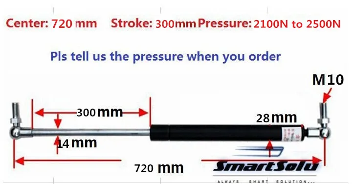 Бесплатная доставка Центральное расстояние от 2100N до 2500N force 720 мм ход 300